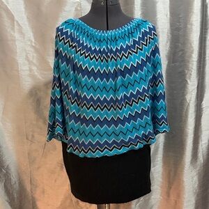 Dots Vibrant Blue and Black Knit